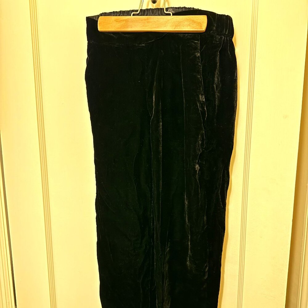 J Crew NWT Black velvet pant - elastic waist size 00 Petite